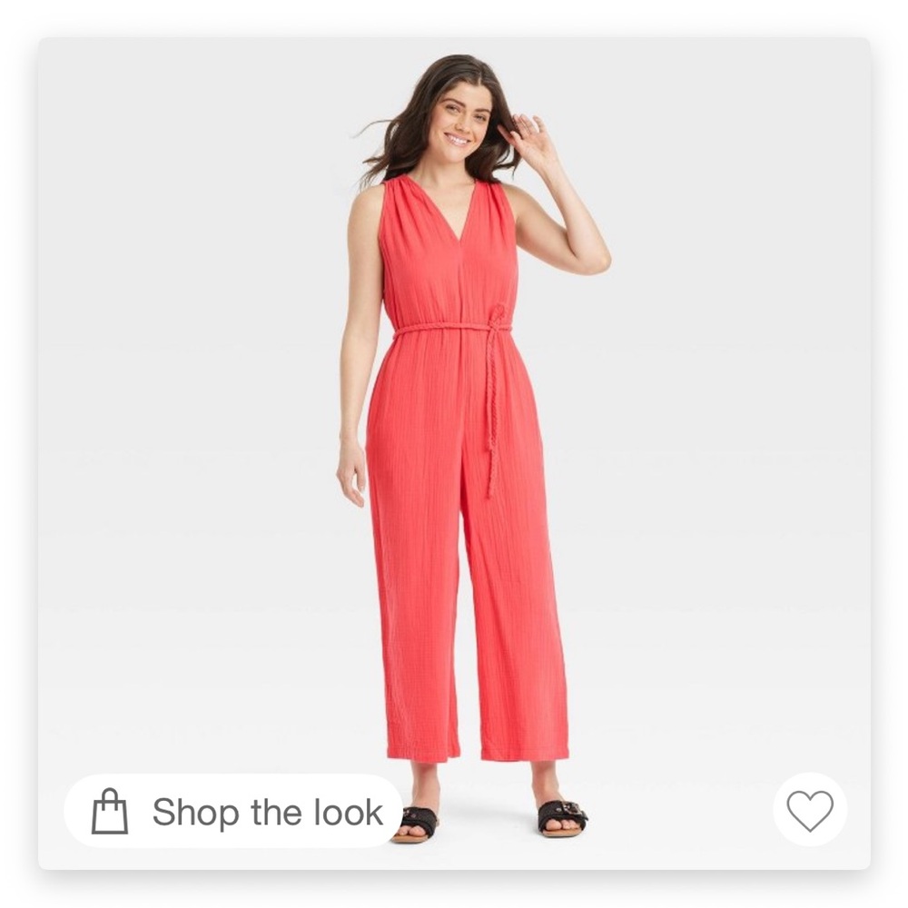 Universal thread jumpsuit coral women’s target pockets size large BNWT